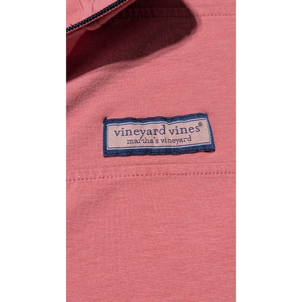 Vineyard Vines Edgartown 1/4 Zip Pullover Men's Size L Coral Pima Cotton Blend - Picture 5 of 11